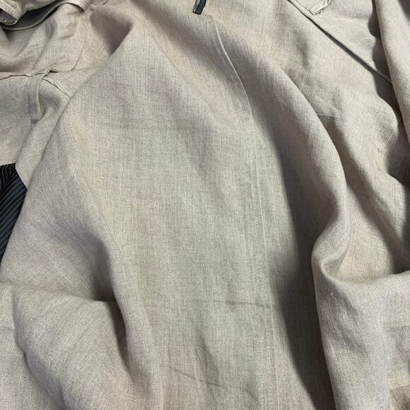 DIOR HOMME SS12 Size 34 Beige Linen Hidden Buttons Trenchcoat - Picture 9 of 10